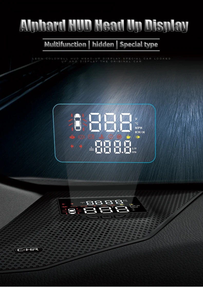 Loyal Defender HUD ультра-четкий дисплей на голову для Alphard аварийная система безопасности для левого/правого руля автомобиля