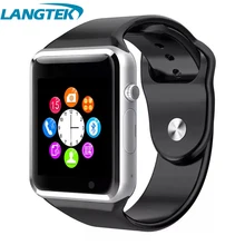 Дешевые LANGTEK Bluetooth A1 Bluetooth Смарт часы наручные часы Спорт Шагомер с SIM Камера Smartwatch для Android-смартфон