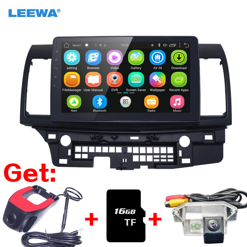 

LEEWA 10inch Bigger HD Screen Android 6.0 Car Media Player With GPS Navi Radio For Mitsubishi Lancer EX(2007+ Get: DVR + Camera