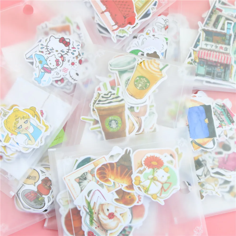 1 пакет милые бумажные наклейки в виде животных|paper stickers|cat stickercute kawaii |