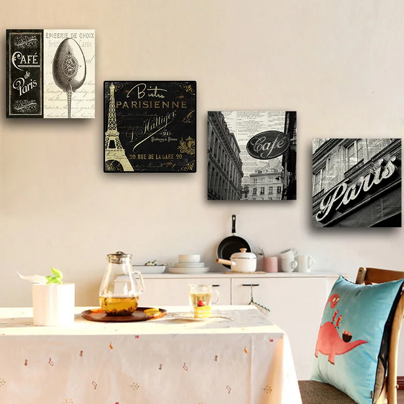 Винтажный Париж Кафе старинное здание плакаты и принты холст живопись скандинавские настенные картины для гостиной кухонный Декор