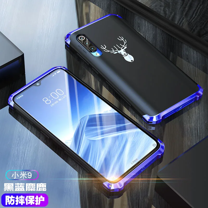 Чехол для Xiaomi Mi 9 9SE чехол Алюминиевый металлический бампер PC гибридная задняя крышка для Xiaomi Mi 9 SE завинчивающийся чехол для телефона - Цвет: Elk Blue