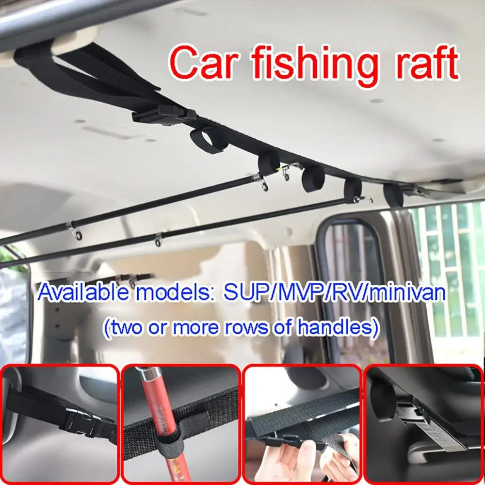 

1/2pcs Fishing Tool Vehicle Rod Carrier Rod Holder Belt Strap With Tie Suspenders Wrap Fishing Tackle Boxes Tools Accessories