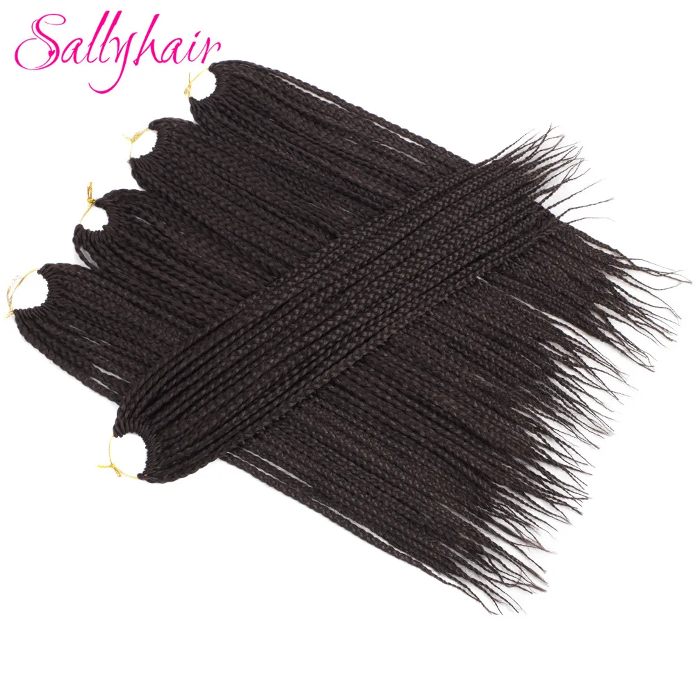 Sallyhair Brands 3X Afro Box Braids 22inch 22 Pcspack Synthetic Crochet Ombre Tow Tone Braiding Hair Extensions Black Brown Bug (53)
