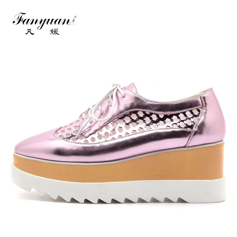 

2018 Fanyuan espadrilles women casual Flat Platform Shoes Square Toe Vulcanized Shoes Outdoor Cross-Tied Soft Comfortable Shoes