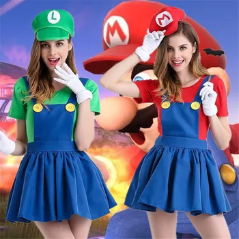 

Halloween Super Mario Bros.Costume Adults Women Anime Cosplay Super Mario Costume Carnival Costume
