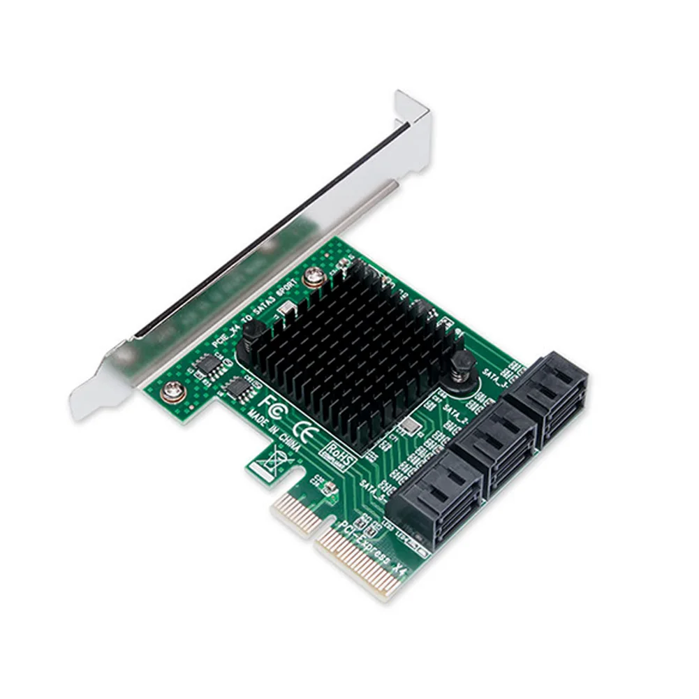 PCIE a SATA3.0 adaptador de expansión práctica de la tarjeta adaptador de expansión de alta velocidad fácil de instalar seguro estable 6 puertos profesional PCIE a SATA3.0 adaptador de expansión práctica de la tarjeta adaptador de expansión de alta velocidad fácil de instalar seguro estable 6 puertos profesional