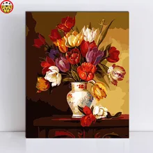 Картина по номерам художественная краска по номерам натюрморт картина маслом с изображением вазы цветы желтые цветы картины Рисование Раскраска по номерам