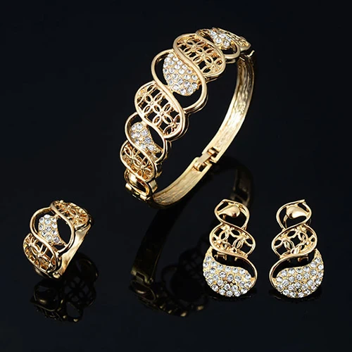 Свадебный Кристалл колье ожерелье серьги браслет кольцо ювелирный набор индийские ювелирные изделия Свадебные conjuntos bisuteria mujer