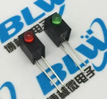 

100PCS LED lamp LED hole black lamp holder with 3mm LED 90 degree curved legs red green yellow and blue Choose a color