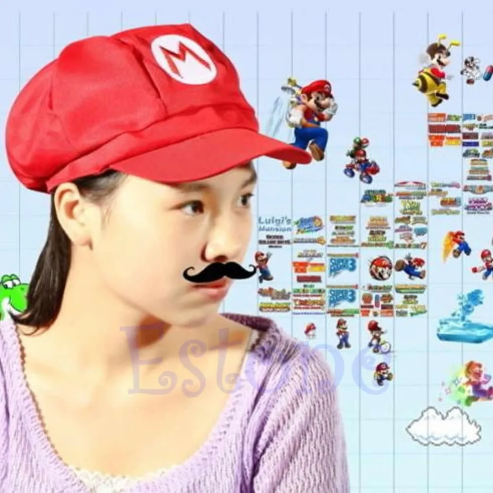 1 шт. Новое поступление модные 2 цвета Луиджи Super Mario Bros Косплэй Взрослый Hat регулируемый пряжки крышка Бесплатная/Прямая доставка