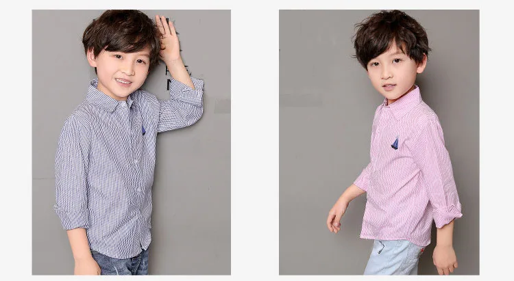 new 2018 spring children school striped shirts for baby boys tops clothing 10 11 12 years teenage boy kids cotton shirt blouses (21)