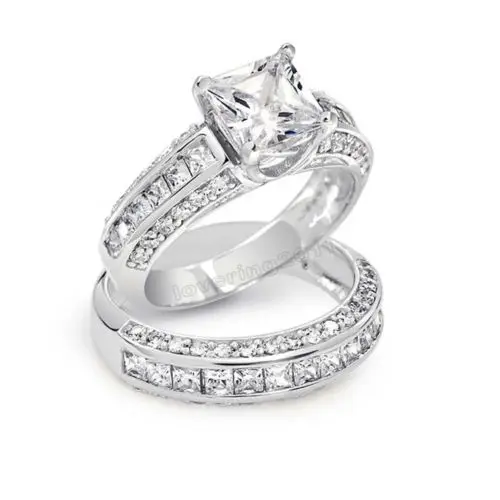 Size 5 10 Fashion jewelry Amazon hot sale 6mm CZ Jewelry 10kt white gold filled Wedding ...