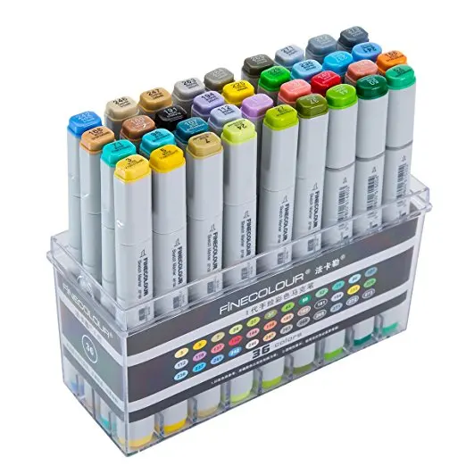 MEEDEN Finecolour Studio Markers Double Ended Markers 36 Colors Basic