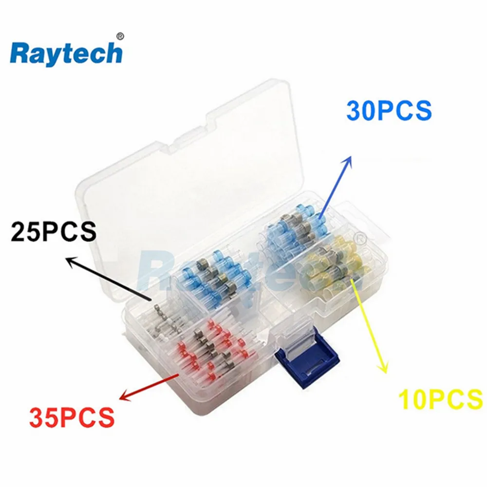 

Raytech 100Pcs Mixed Heat Shrink Sorder Terminals Waterproof Solder Sleeve Tube Electrical Wire Insulated Butt Connect
