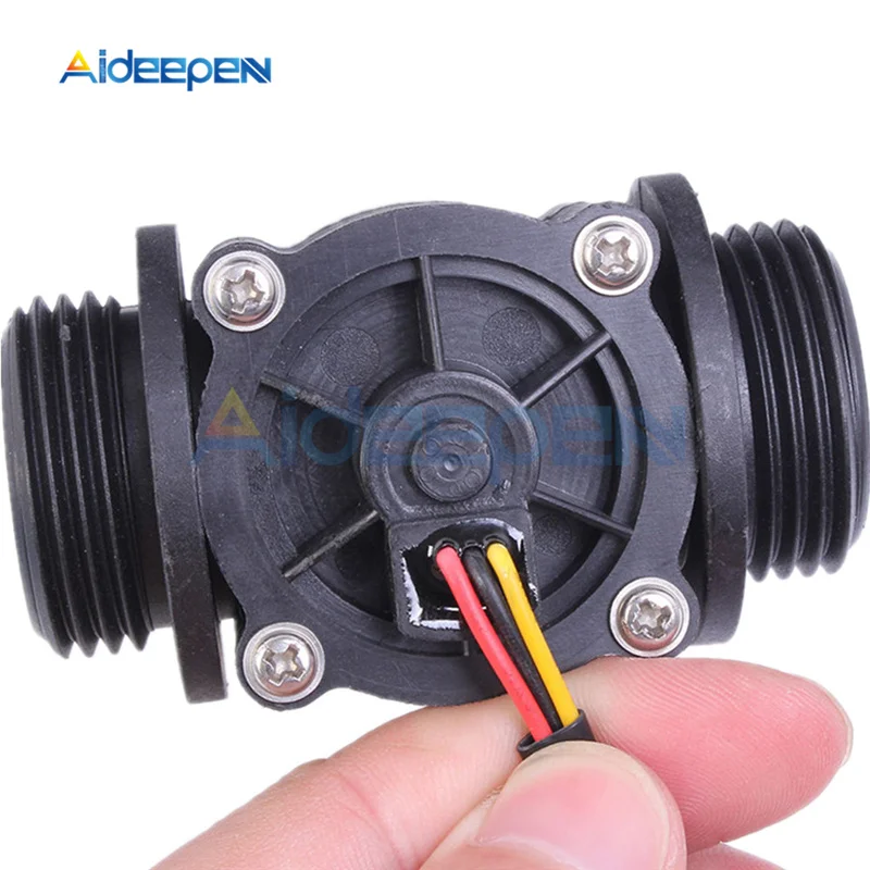 

DC 5V-24V DN25 Water Flow Sensor Switch 1-60L / min Liquid Flow Meter Counter Vertical/Horizontal Hall Flow Sensor 12V 18V