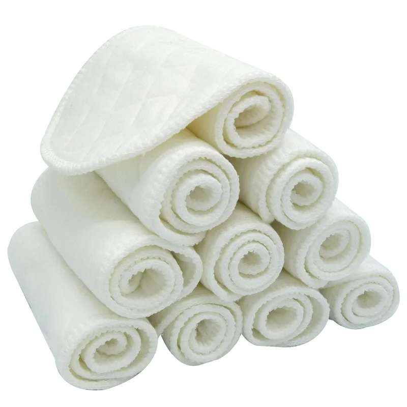 

10 Pcs/Lot Nappy Liners Baby Cloth Diaper Inserts Reusable Cotton Nappies for Newborn Infant Toddler Washable Diapers