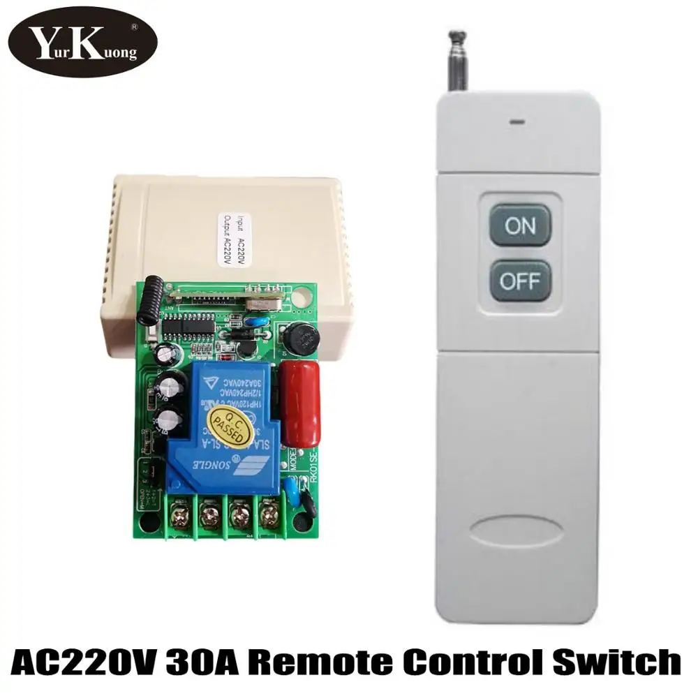 AC 220V 30A переключатель дистанционного управления на дальние расстояния 200-3000m дальний RF беспроводной дистанционный переключатель для водяного насоса LED мотор 2500W