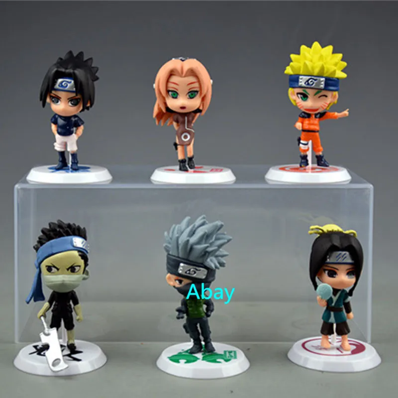 

6 Pcs/set Naruto Uzumaki Naruto Hatake Kakashi Haruno Sakura Uchiha Sasuke Hyuga Neji Momochi Zabuza PVC Action Figure Toy J39