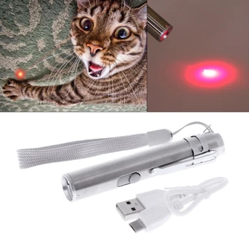 

3 in 1 Cat LED Chase Toys Laser Pointer Pen USB Rechargeable Flashlight Pen