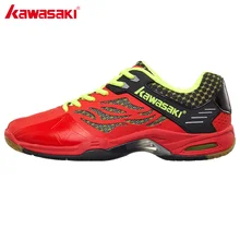 KAWASAKI K-517, мужские красные кроссовки, обувь для бадминтона, профессиональные, с амортизацией, дышащая, износостойкая, Резиновая, спортивная обувь