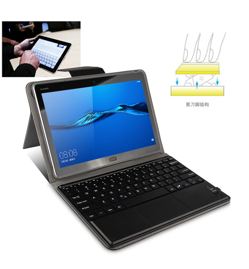 Беспроводной Bluetooth клавиатура для huawei MediaPad M3 lite 10 BAH-L09 BAH-AL00 W09 10," защитный чехол для планшетного ПК из искусственной кожи чехол