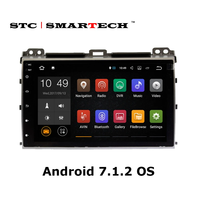 Top SMARTECH 2 Din Android 7.1 OS Car Radio GPS Navigation for TOYOTA Land Cruiser Prado 120 Support Pioneer JBL Amplifier System 1