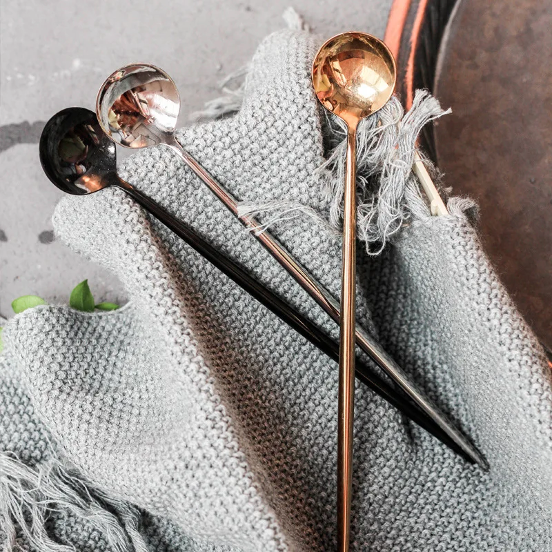 Набор ложек для льда с длинной ручкой из нержавеющей стали 195 мм|coffee spoon|serving spoonspoon