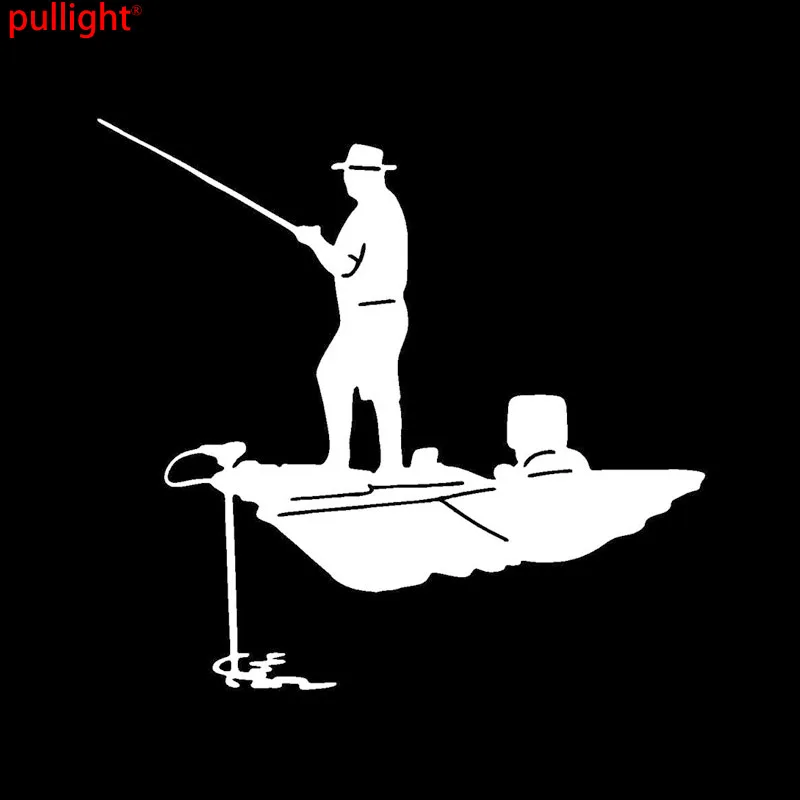 16*15CM Personalized Car Stickers Sea Fishing Boat Reflective Vinyl Decals