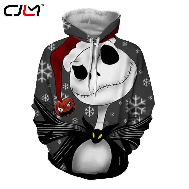 CJLM Halloween Hoodies New Arrival Men 3d Print Snowflake Winter Autumn Sweatshirt Hoodie Casual 