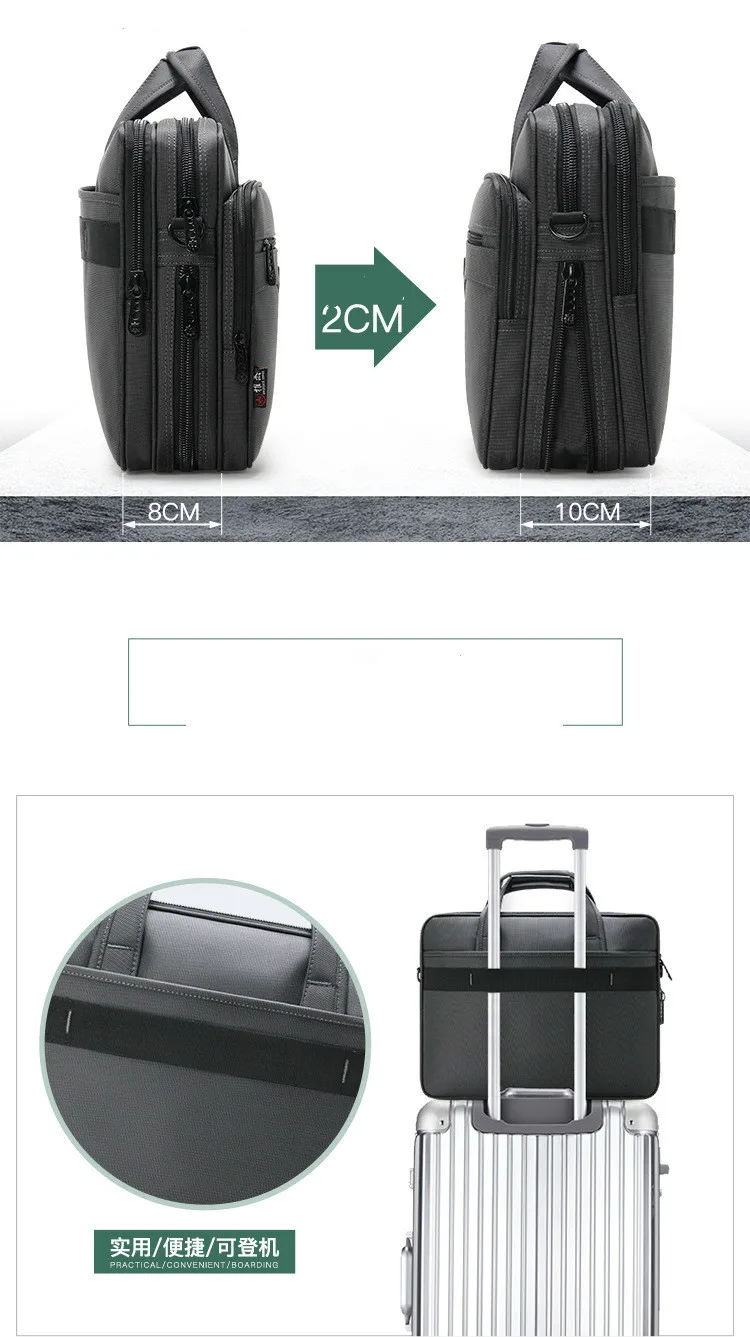 Большой Вместительный серый портфель для мужчин, 15,6 дюймов, сумка для ноутбука, мужская деловая оксфордская сумка для компьютера, мужская сумка-мессенджер, Maletas Sac