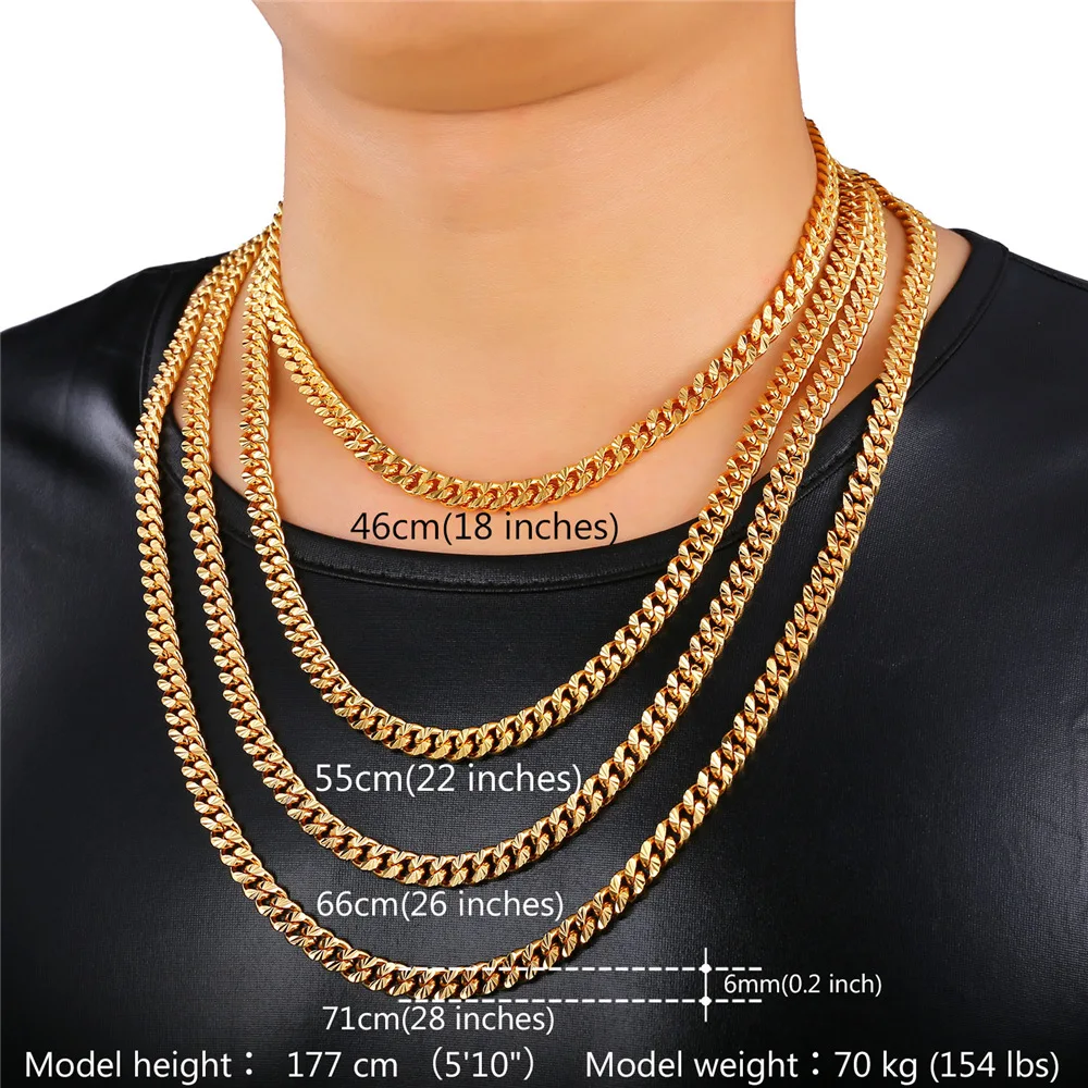 cuban link chain sizes and types
