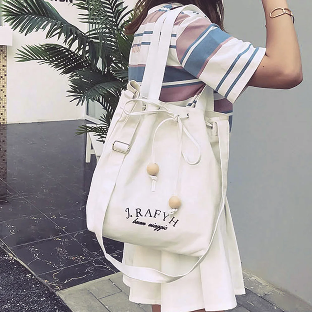 

2019 Ladies Handbags Cloth Canvas Tote Bag Cotton Shopping Travel WomenCasual Drawstring Shoulder Crossbody Bags bolsas de tela