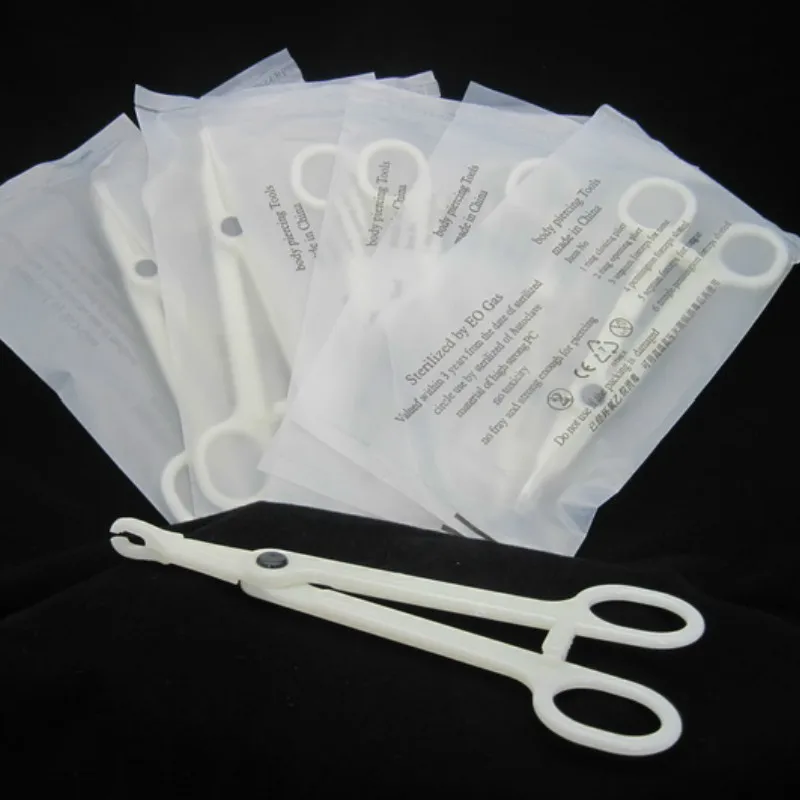 Disposable Professional Body Piercing Plier Body Ear Lip Navel Nose Tongue Piercing Forcep Tool Round Open Plier Clamp