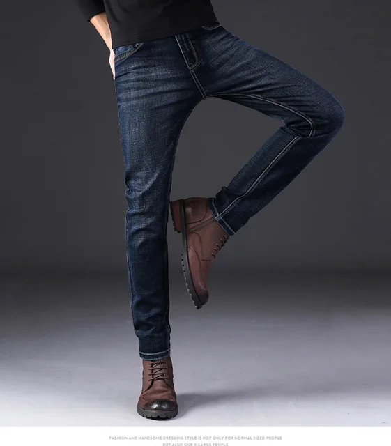 High Quality Dark Blue Print Ripped Jeans Men Original Brand Jeans  Masculino Denim Trousers Men`s Moto Biker Jeans|Jeans| - AliExpress