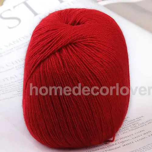 

400m Red Soft Cashmere Wool Knitting Handcraft Yarn Craft Sweater scarf Making