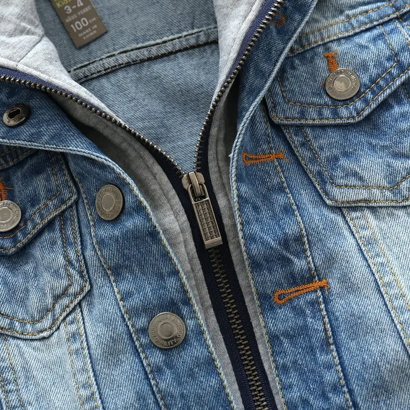 R&Z Baby Boys Coat 2017 New Spring Autumn Wash Soft Denim Coat Hooded Zipper Coat Jeans Jacket for Boys Kids Children Clothing