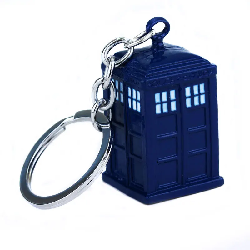 

Doctor Who Keychain Blue Color Dalek Tardis Police Box Keyring Holder Metal Car Keyring Holder Men jewelry movie Souvenir gift