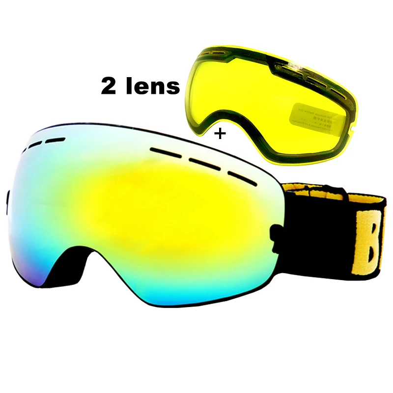 Image Anti fog Ski Goggles UV400 Ski Glasses Double Lens Skiing Snowboard Skateboard Snow Goggles Men Women Ski Eyewear