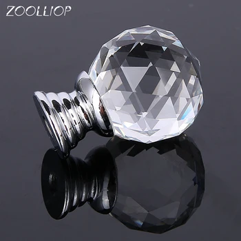 Crystal Glass Knobs 20 40mm Diamond Shape Design Cupboard Drawer Pull Kitchen Cabinet Door Wardrobe Handles Hardware