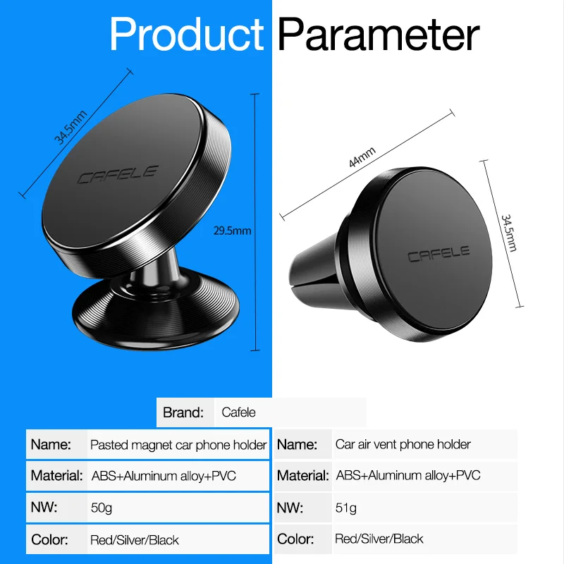 CAFELE 2 типа магнитный автомобильный держатель для телефона с вентиляционным отверстием для iPhone samsung huawei Xiaomi вращающийся держатель для телефона