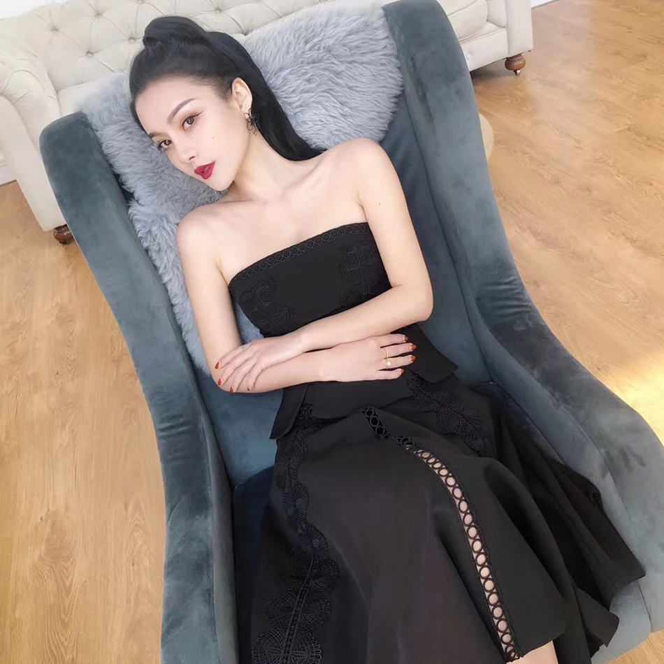Adyce-2019-New-Summer-Ruffles-Celebrity-Party-Dress-Women-Bodycon-Set-Sleeveless-Strapless-Mermaid-Two-Pieces