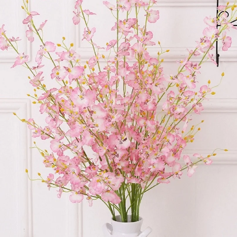 

5 Folks Artificial Buttterfly Orchids Blossom Branch Fake Silk Flower Tree Wedding Home Party Decor Decorative