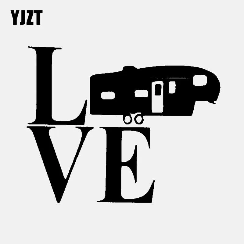

YJZT 15.2CM*12.2CM Fashion LOVE CAMPER Vinyl Decals Car Sticker Black Silver Graphical C11-1672
