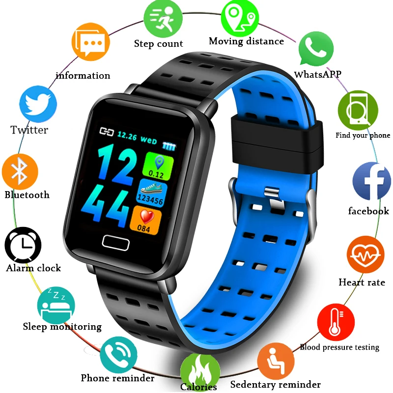 

2019 New Sport Smart Bracelet Heart Rate Blood Pressure Monitoring Smart Wristband Pedometer Fitness Tracker For Android IOS+Box