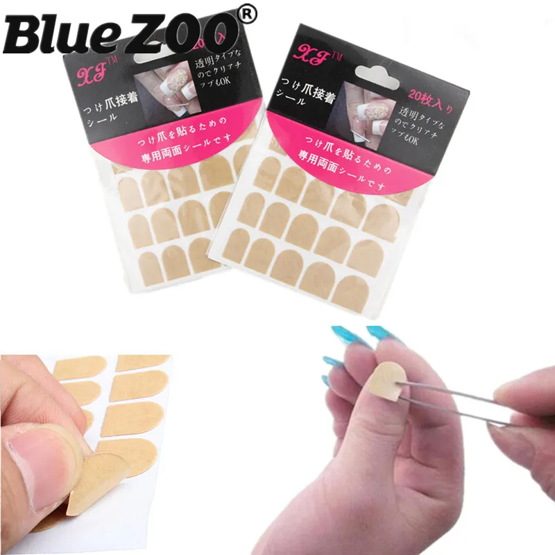 3 Sheets Double Side Adhesive Tapes Nail Stickers Fingernail Sticky Tape Glue False Nail Tips