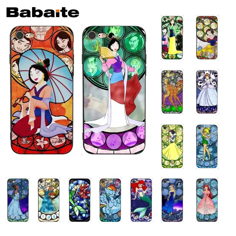 

Babaite Mulan Stained Glass Princess Ariel Phone Case for iphone 11 Pro 11Pro Max 8 7 6 6S Plus X XS MAX 5 5S SE XR