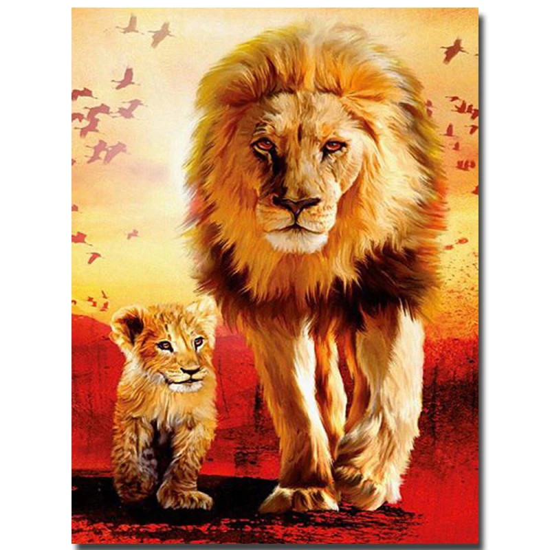 Mufasa and Simba Алмазная картина льва King DIY вышивка украшение Стразы подарки поделки |