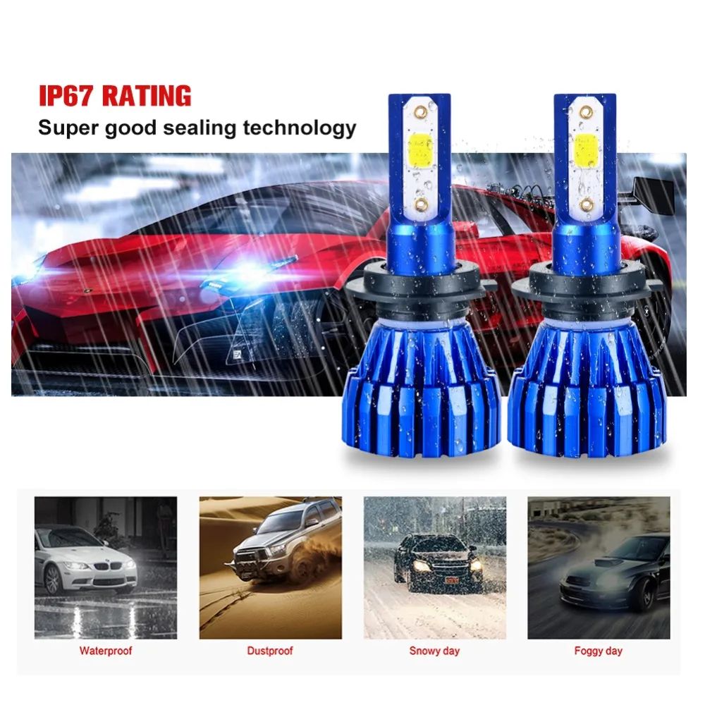 Aceersun 2Pcs 9005 HB3 9006 HB4 H11 H4 H7 Led H1 Auto Car Headlight 72W 8000LM 6500K Automobile Bulb COB CHIP 4300k H3 Fanless Aceersun 2Pcs 9005 HB3 9006 HB4 H11 H4 H7 Led H1 Auto Car Headlight 72W 8000LM 6500K Automobile Bulb COB CHIP 4300k H3 Fanless