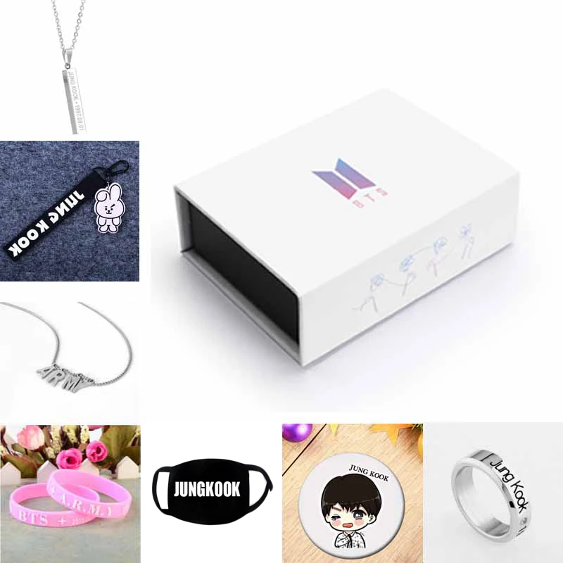 BTS Army Accessories Box Kpop Bangtan Boys Badge Bracelet ring Keychain